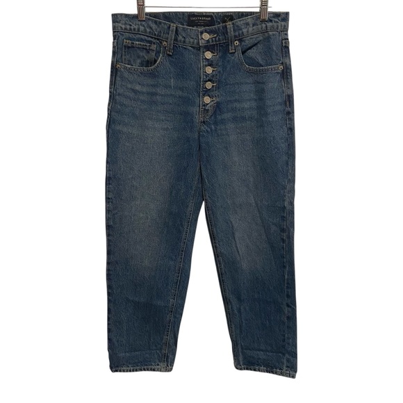 Lucky Brand Denim - Lucky Brand Women’s Jeans Size 6 Boy Mid Rise Relaxed Dark Wash Button Fly